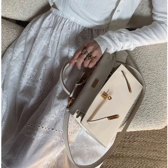 BEST Helsa Revolve Handkerchief Midi Skirt White Sheer Embroidered French Causal - Picture 4 of 15